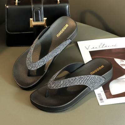 Nyári papucsok új strasszos halszálkás papucs lapos orrú szandálok nagy méretű szandálok női strandszandálok beltéri csúszdák