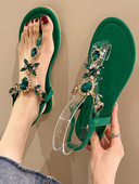 2024 Νεοαφιχθέν Summer Flats Σανδάλια Γυναικεία Crystal Clip Toe Παντόφλες Trend Luxury επώνυμα γυναικεία παπούτσια Beach Causal Slides