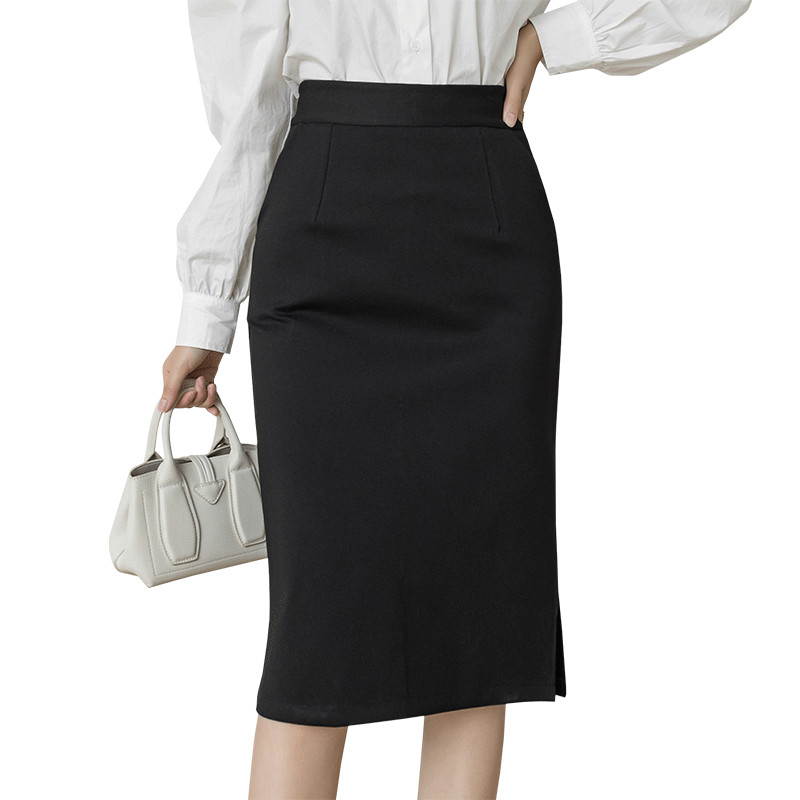 Κορεάτικες φούστες μόδας Ψηλόμεση γυναικεία φούστα Καλοκαιρινή μασίφ, σέξι φούστες τσέπης μέχρι το γόνατο Γυναικεία ρούχα Μαύρη φούστα για γυναίκες