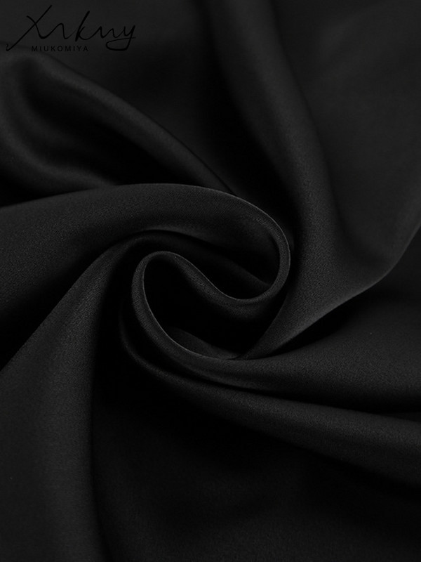 MiuKoMiYa satenske duge suknje visokog struka za žene crne jednobojne ljubičaste maksi suknje ženske imitacije svilenog satena sive