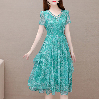 Îmbrăcăminte pentru femei Volane Iregular Vintage Rochii elegante pentru femei 2023 vara la modă cu decolteu în V imprimeu mânecă scurtă subțire mini rochie