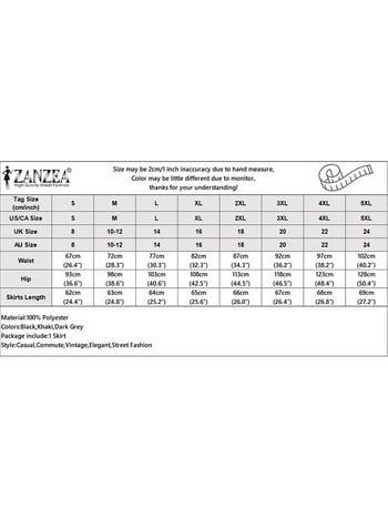ZANZEA Γυναικεία ψηλόμεση φούστα με κορμάκι Μόδα OL Φούστες μέχρι το γόνατο Casual Split Hem Jupes Work Office Vintage Summer Faldas