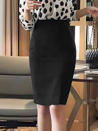 ZANZEA naiste kõrge vöökohaga bodycon seelik mood OL põlve pikkusega seelikud vabaaja lõhestatud ääris Jupes Kontoritöö Vintage suvine Faldas
