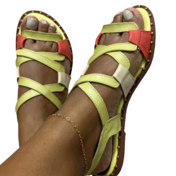 Дамски сандали 2022 г. Нови летни гладиаторски сандали Плоски обувки Дамски летни обувки в римски стил Chaussure Femme Дамски летни обувки