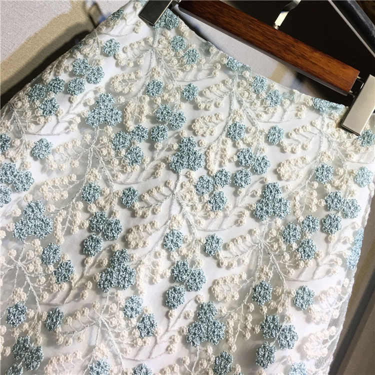 Fusta cu talie înaltă femei elegante fuste creion birou stil coreean prairie chic plasă broderie dantelă fustă