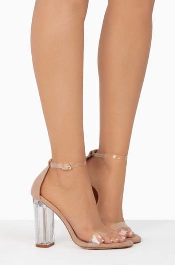 Νέα Clear Heels Γυναικεία Σανδάλια One word με χοντρό τακούνι Καλοκαιρινά γυναικεία τετράγωνα διαφανή τακούνι Sandalias Mujer Γυναικείο σανδάλι