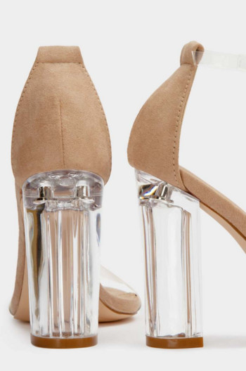 Νέα Clear Heels Γυναικεία Σανδάλια One word με χοντρό τακούνι Καλοκαιρινά γυναικεία τετράγωνα διαφανή τακούνι Sandalias Mujer Γυναικείο σανδάλι