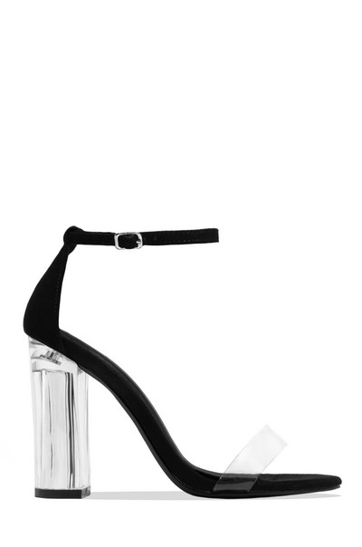 Nou Clear Toc Sandale Femei Un cuvânt cu toc gros Pantofi de vară dama toc transparent pătrat Sandalias Mujer Sandale Femei