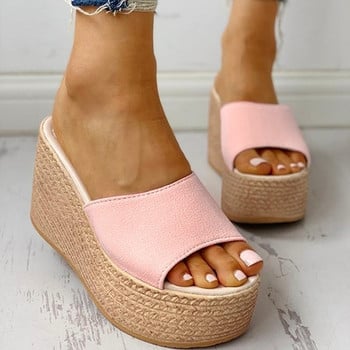 Модни нови летни дамски сандали BKQU Обувки с отворени пръсти Дамски обувки с високи токчета Ежедневни танкетки за жени Обувки на висок ток