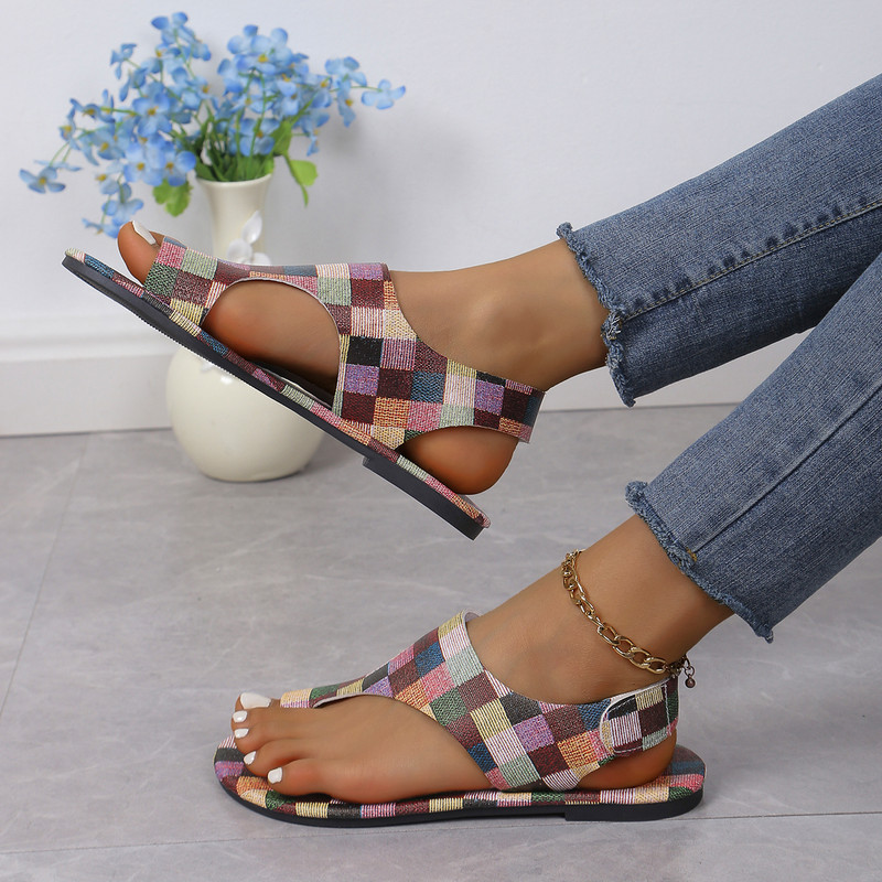 2024, sandale plate de vară pentru femei, pantofi, set de frânghie de cânepă, sandale de plajă pentru picioare, în aer liber, papuci casual, sandale pentru femei de dimensiuni mari
