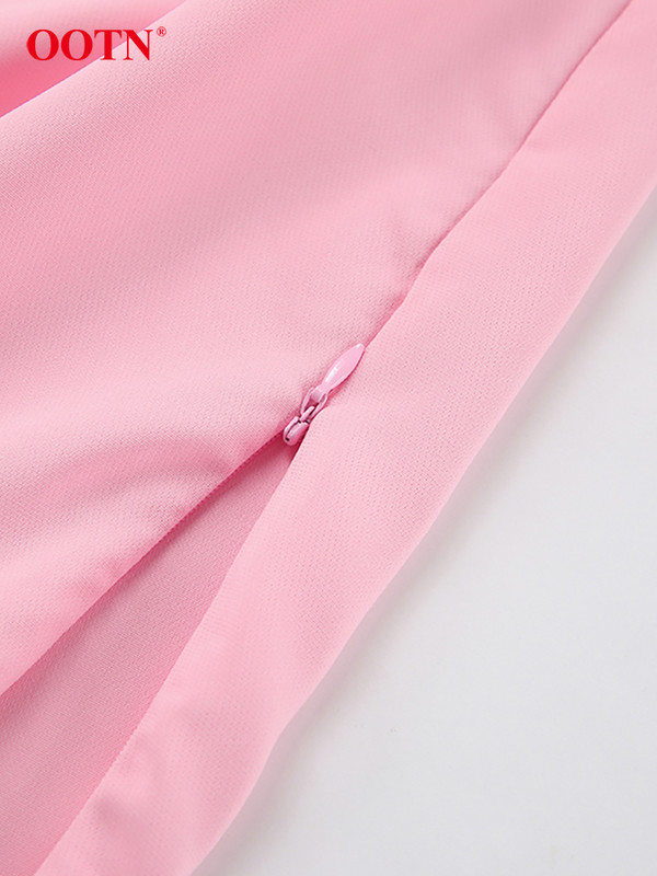 OOTN Fuste sexy cu talie înaltă Split Fuste Stradă Roz Fuste Lungi Drepte Femei Basics Fusta Neagră cu fermoar cu urme de femeie Toamna 2024