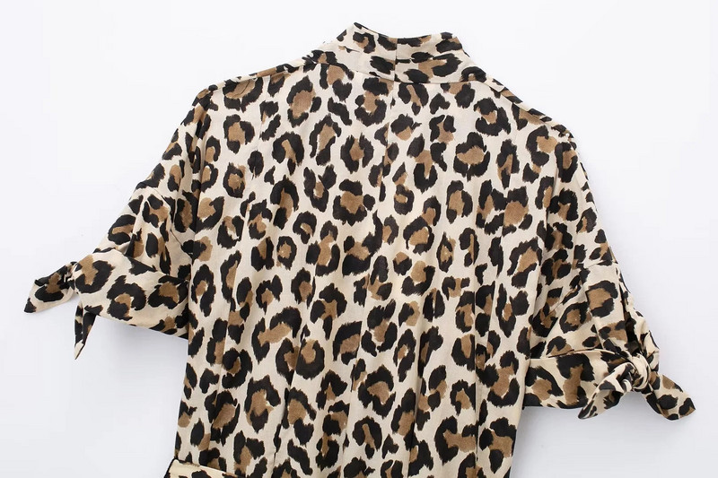 TRAFZA Vintage Leopard Print Γυναικείο φόρεμα με κοντό μανίκι V λαιμόκοψη Κομψό μακρύ φόρεμα μόδα 2024 Καλοκαιρινό φόρεμα streetwear