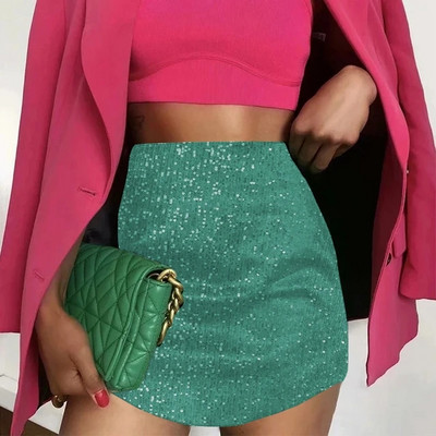 Elegantne elegantne satiinist naiste miniseelikud kõrge vöökohaga õhuke õhuke A-line pakett puusa Bodycon Streetwear soliidne must roheline lühike seelik