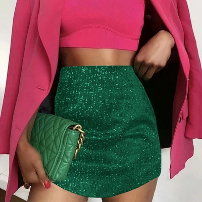 Elegantne elegantne satiinist naiste miniseelikud kõrge vöökohaga õhuke õhuke A-line pakett puusa Bodycon Streetwear soliidne must roheline lühike seelik