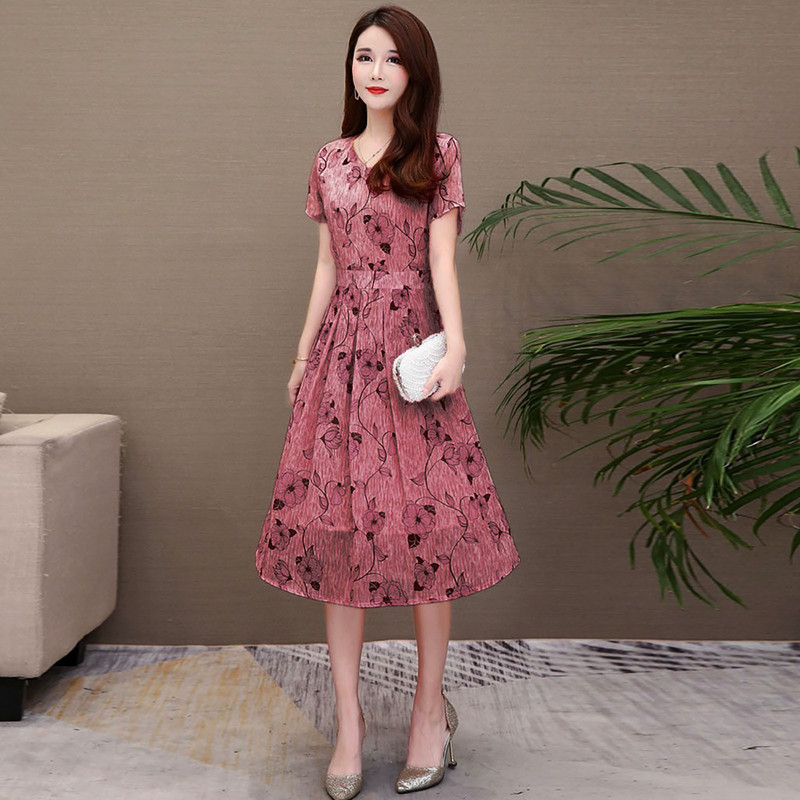 Rochie casual cu decolteu în V cu imprimeu floral, rochie leagăn cu mânecă scurtă, linie A, elegantă, pentru petrecere, cu talie înaltă, pentru femei, rochii, oferta caldă