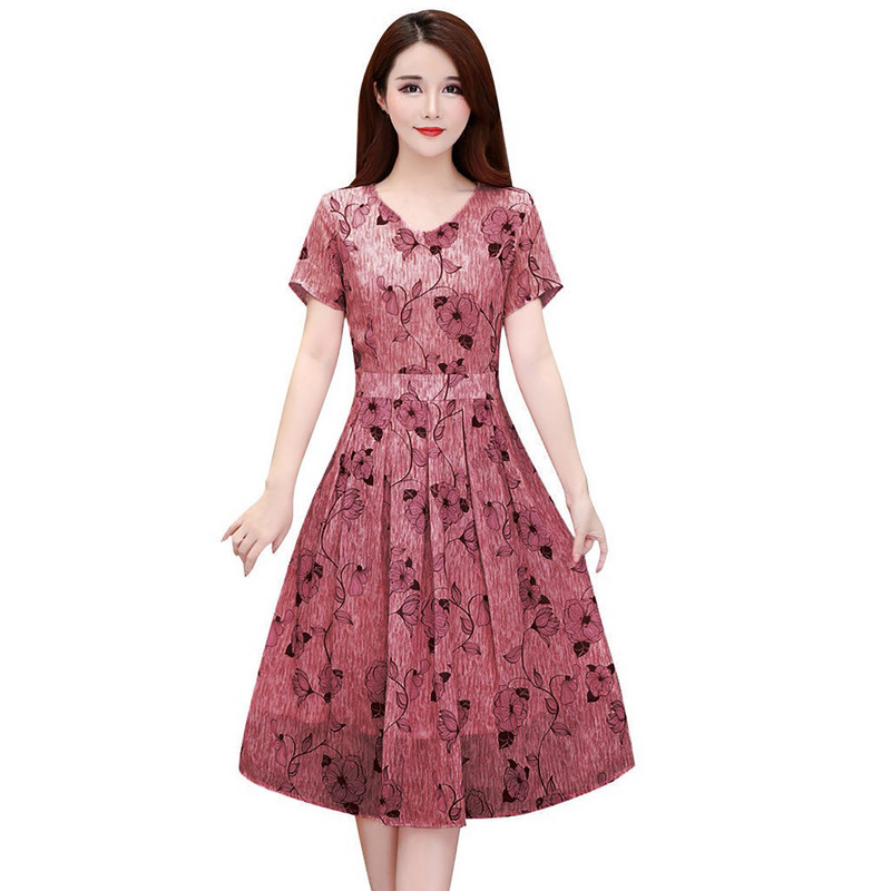 Rochie casual cu decolteu în V cu imprimeu floral, rochie leagăn cu mânecă scurtă, linie A, elegantă, pentru petrecere, cu talie înaltă, pentru femei, rochii, oferta caldă