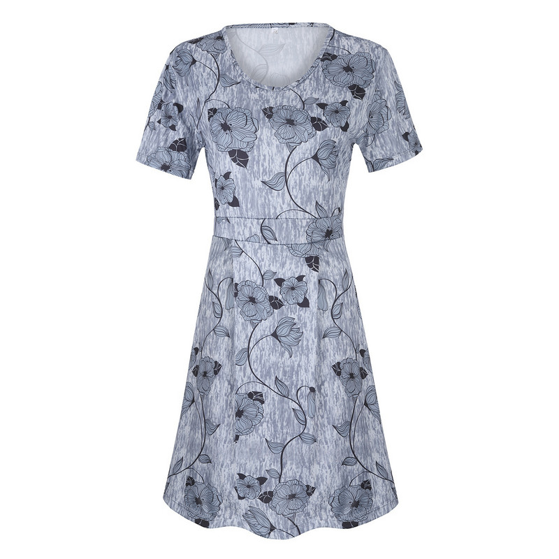 Rochie casual cu decolteu în V cu imprimeu floral, rochie leagăn cu mânecă scurtă, linie A, elegantă, pentru petrecere, cu talie înaltă, pentru femei, rochii, oferta caldă