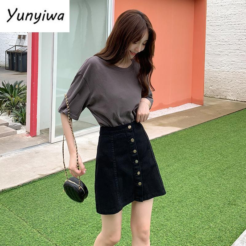 Fuste din denim Femei Solid Simplu Timp liber șic 2XL Elegante All-match Femei Stil coreean Mini fustă bodycon A-line Nou