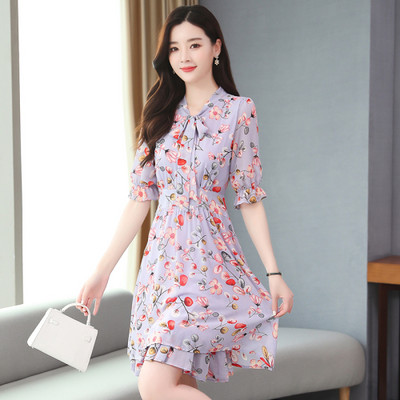 2024 Rochie elegantă din șifon, florală, sexy, mini rochie de vară ocazională, vintage, rochie de absolvire, rochie scurtă de petrecere pentru femei