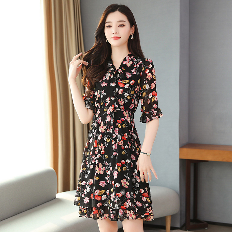 2024 Rochie elegantă din șifon, florală, sexy, mini rochie de vară ocazională, vintage, rochie de absolvire, rochie scurtă de petrecere pentru femei