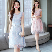 2024. Elegantne modne ružičaste cvjetne mrežaste slatke mini haljine Proljeće Ljeto Vintage kratke haljine za pistu Ženske dotjerane haljine za zabavu