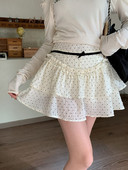 HOUZHOU Kawaii Sweet Streetwear Mini Skrits Naiste Korea moe vintage elegantsed täppidega volangidega A-joonega seelikud 2024 Y2k