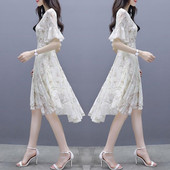 rochii florale de vară pentru femei 2024 nou în haine tipărite în stil coreean la modă elegantă petrecere rochie midi șifon ieftină casual