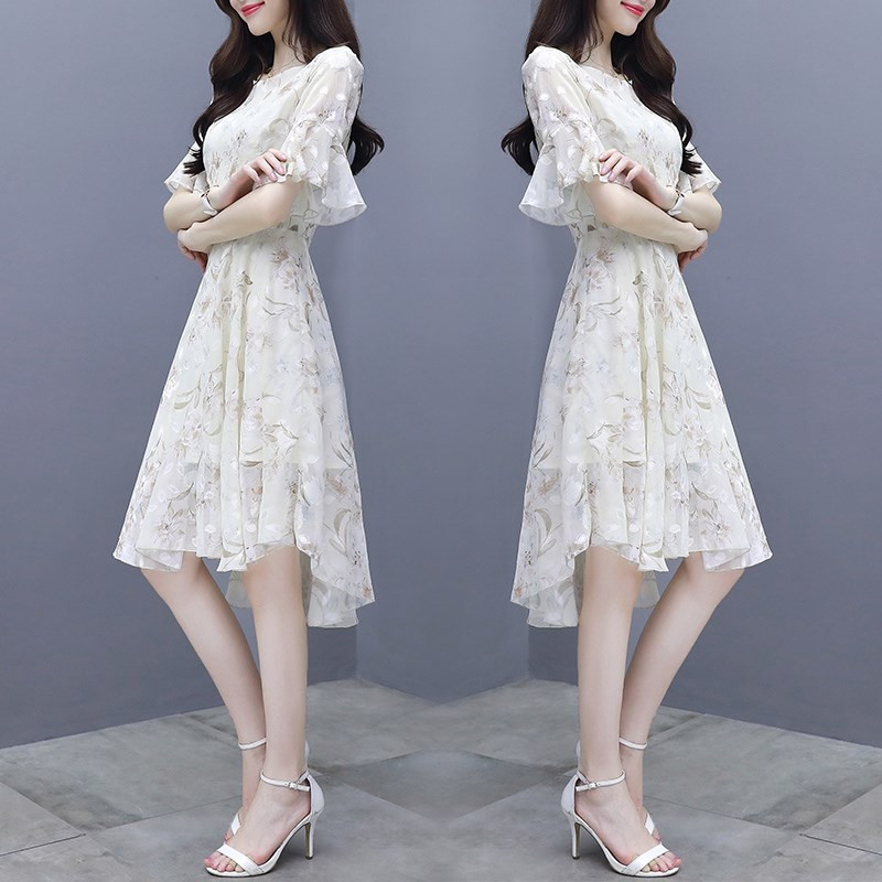 rochii florale de vară pentru femei 2024 nou în haine tipărite în stil coreean la modă elegantă petrecere rochie midi șifon ieftină casual