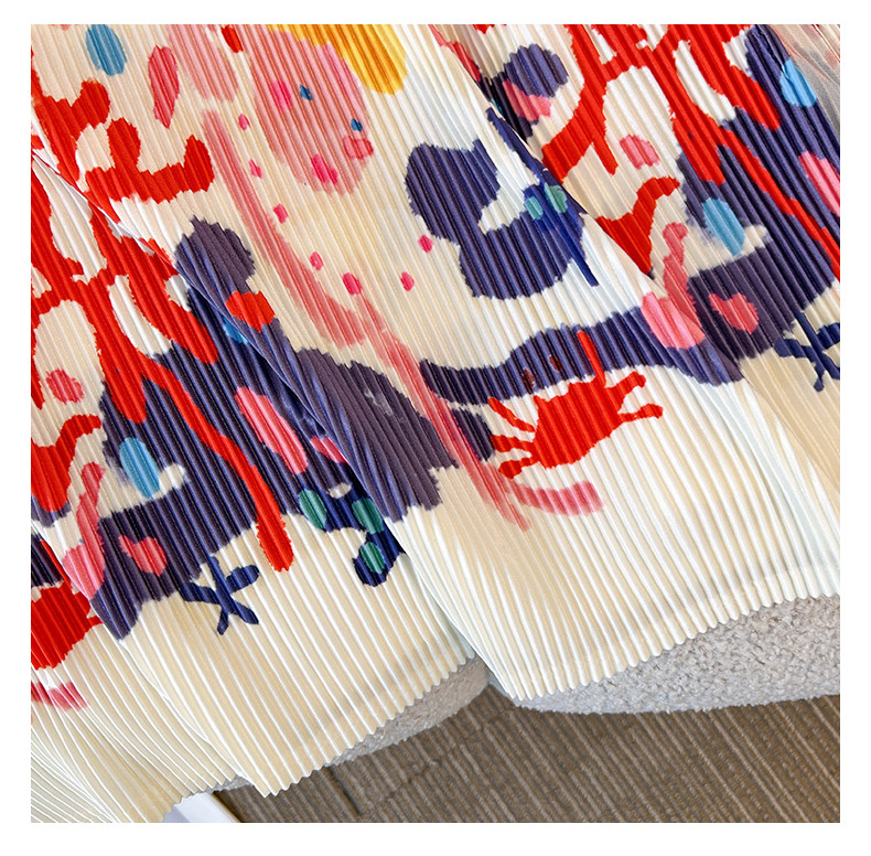 Női 2024 Nyári Divat Kontraszt Színes Nyomtatott szoknya Női Magas derekú hasított redős szoknyák Női Hosszú, Egyenes szoknyák B43