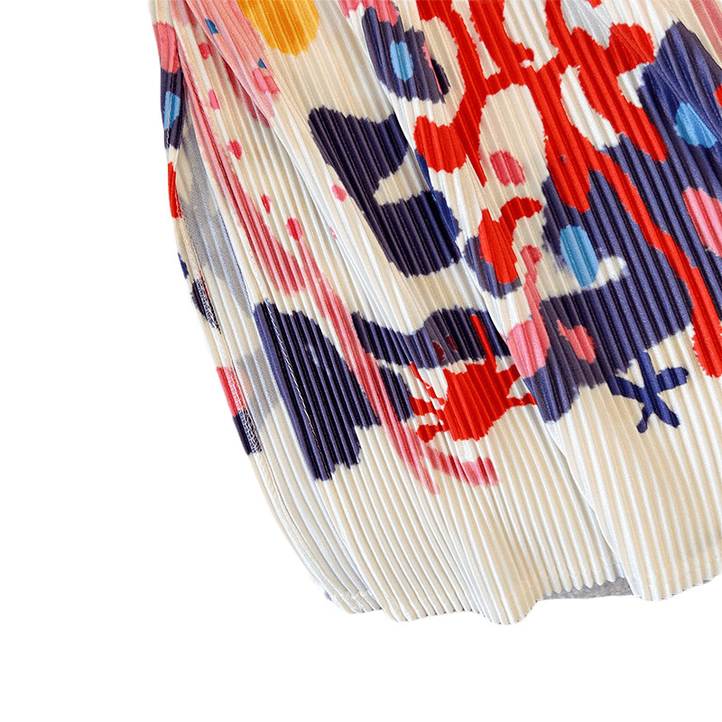 Női 2024 Nyári Divat Kontraszt Színes Nyomtatott szoknya Női Magas derekú hasított redős szoknyák Női Hosszú, Egyenes szoknyák B43