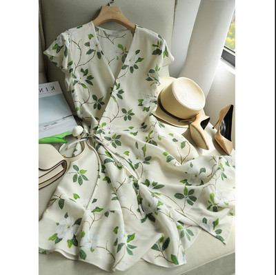 ZOUXO kleidid naistele 2022. aasta suvine elegantne Gardenia printiga kleit, uus mood, lendlevad mooruspuu imitatsiooniga kleidid