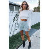 Ženske suknje Lepršava mini suknja Plava cvjetna ženska ljetna suknja ženska suknja visokog struka falda jupe ženske suknje