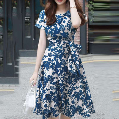 ZANZEA suvine lühikeste varrukatega lilleline kleit naistele Elegantne tööline päikesekleit Bohemain stiilne peol Vestido vabaaja põlvedeni naiselik rüü