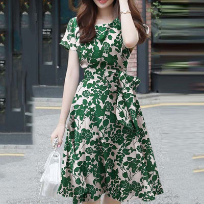 ZANZEA suvine lühikeste varrukatega lilleline kleit naistele Elegantne tööline päikesekleit Bohemain stiilne peol Vestido vabaaja põlvedeni naiselik rüü