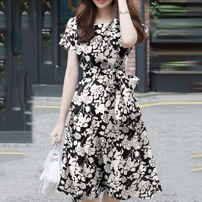 ZANZEA suvine lühikeste varrukatega lilleline kleit naistele Elegantne tööline päikesekleit Bohemain stiilne peol Vestido vabaaja põlvedeni naiselik rüü