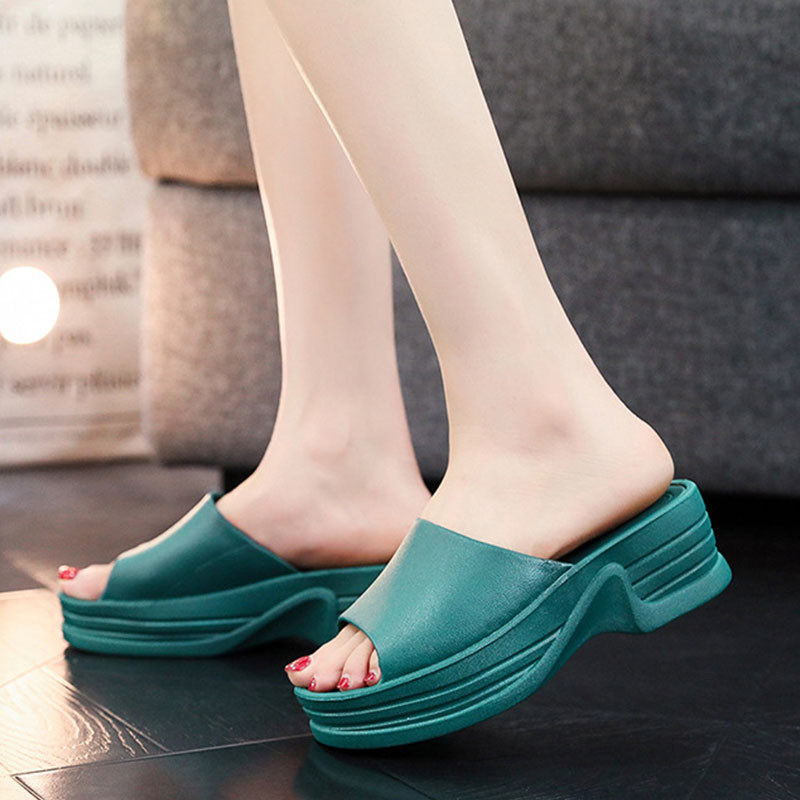 Μόδα γυναικείες παντόφλες 2023 Σανδάλια Flatform Open Toes Παπούτσια Πλατφόρμα Wedge Μοντέρνες παντόφλες PVC Slides Μαλακές αντιολισθητικές παντόφλες