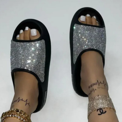 2024., nove luksuzne ženske cipele za žene/muške s dijamantnim licem, tanke papuče s debelim dnom, sandale, papuče za plažu na otvorenom