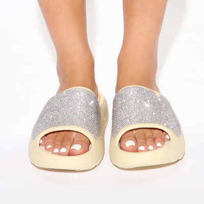 2024., nove luksuzne ženske cipele za žene/muške s dijamantnim licem, tanke papuče s debelim dnom, sandale, papuče za plažu na otvorenom