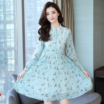 2024 г. Корейска сладка ежедневна мини рокля от шифон на цветя Лятна ретро синя плажна рокля Дамски бодикон Елегантни секси парти vestidos
