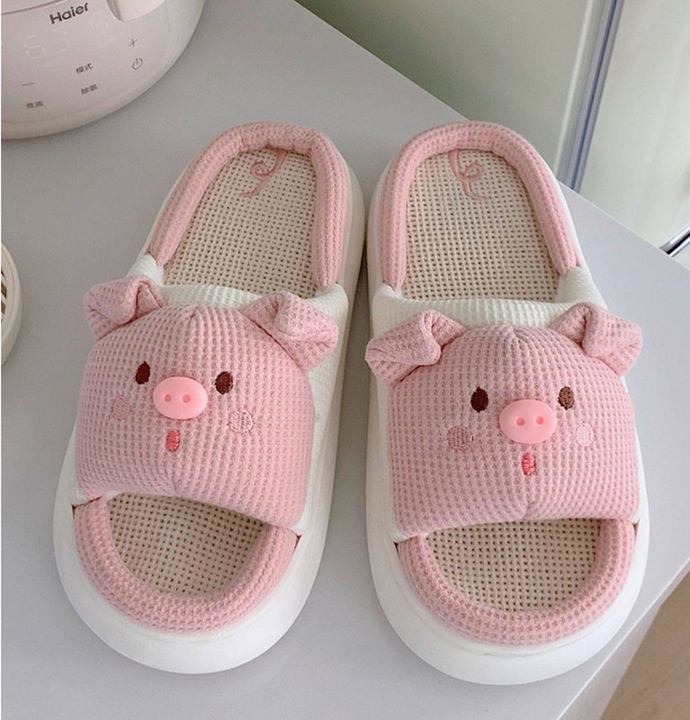 2024 noi papuci roz femei moda moale doamnelor casual drăguț model de purcuș papuci de casă confortabili pentru femei