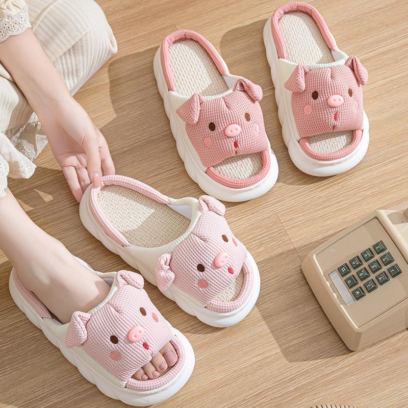 2024 noi papuci roz femei moda moale doamnelor casual drăguț model de purcuș papuci de casă confortabili pentru femei