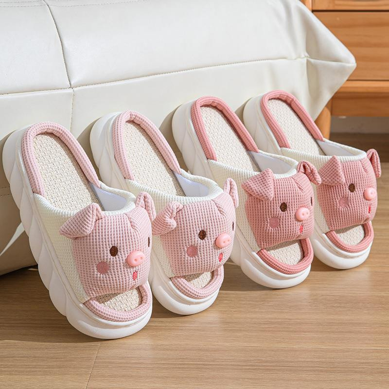 2024 noi papuci roz femei moda moale doamnelor casual drăguț model de purcuș papuci de casă confortabili pentru femei