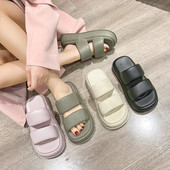 Călcare pe fecale, papuci groși cu talpă groasă pentru femei pentru a crește înălțimea, acasă cu talpă moale, cuplu de plajă, celebritate de pe internet EVA