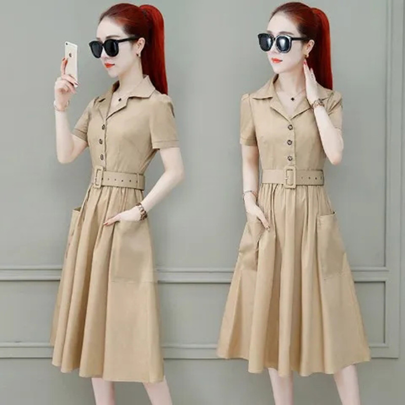 Rihm, 4xl Korea sälguga kraega kleit šikk lühikeste varrukatega vabaaja mood naiste Midi Vestidos A-sarja elegantsed suvekleidid