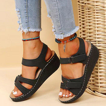 Летни обувки Дамски сандали Обувки за ходене с отворени пръсти Парти дамски обувки Сандали на танкетка Дамски плажни обувки Женски дамски сандал