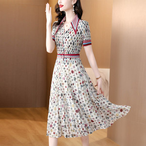 2024. aasta suvine lapiline võrk, konks-lillega plisseeritud pikk kleit kaheosaline võltskleit Naiste korea elegantne Bodycon Lady Vestidos