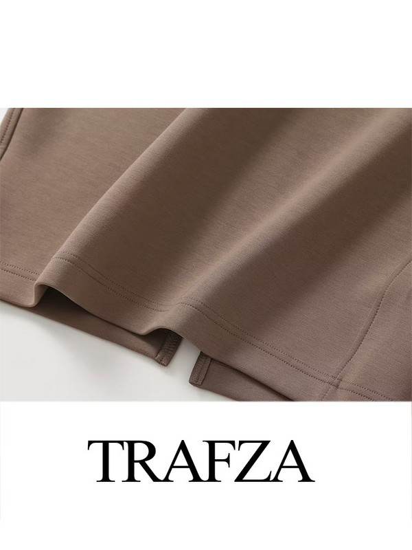 TRAFZA Vară Femei Subțire Nouă Moda Solid Slim Midi Fusta Wrap Vintage Casual Split Elegantă Talie Înaltă Femei Chic Fuste Lungi