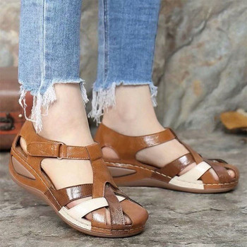 Дамски сандали 2024 Летни дамски обувки Платформа с кръстосано завързване Плажни водоустойчиви чехли Римски чехли Сандали за жени Кожени