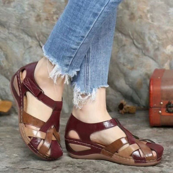 Дамски сандали 2024 Летни дамски обувки Платформа с кръстосано завързване Плажни водоустойчиви чехли Римски чехли Сандали за жени Кожени