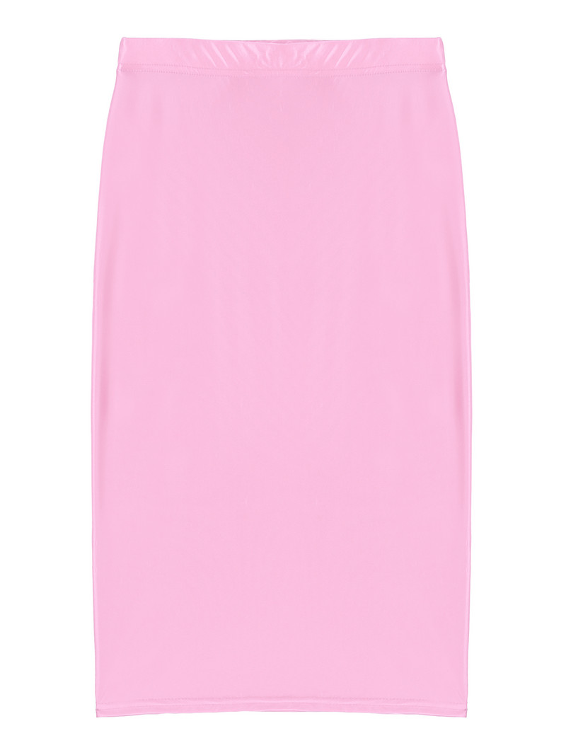 Naiste läikivad kõrge vöökohaga pliiatsseelikud venivad vabaaja ühevärvilised kehaseelikud Mini lühike kleit Club Rave tantsupeoks